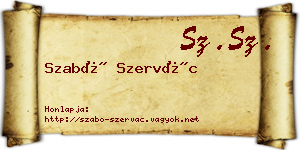 Szabó Szervác névjegykártya