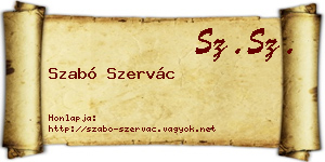 Szabó Szervác névjegykártya