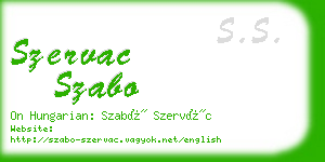 szervac szabo business card